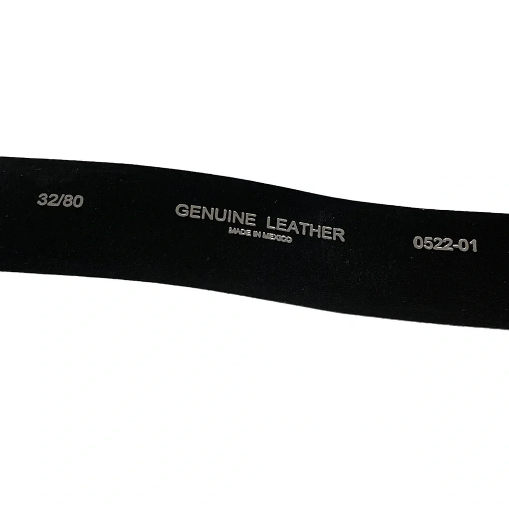 Mens Classic‎ Black Genuine Top Grain Leather Belt Made in Mexico Size 32